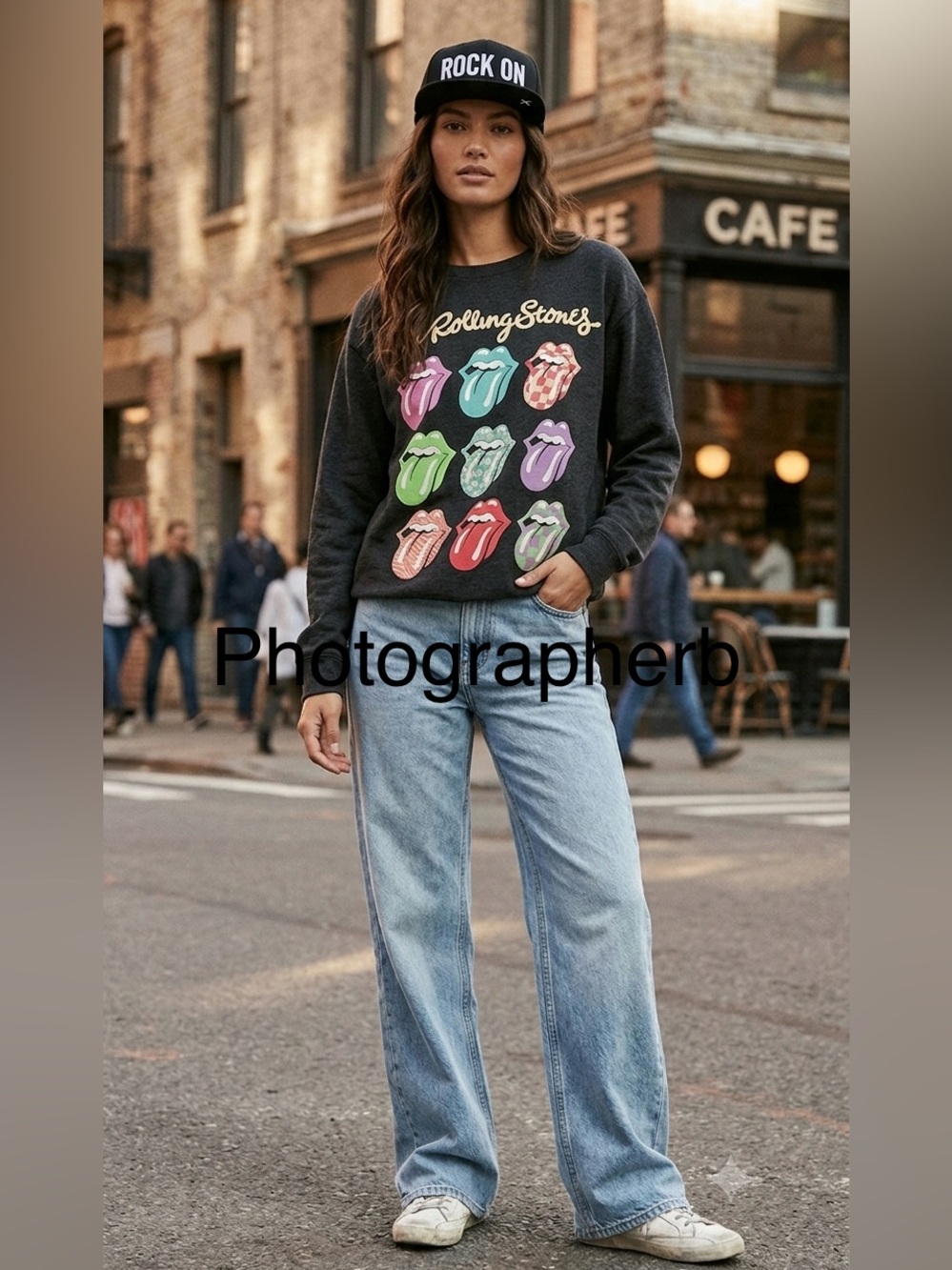 The Rolling Stones Graphic Sweatshirt Size Small washed black